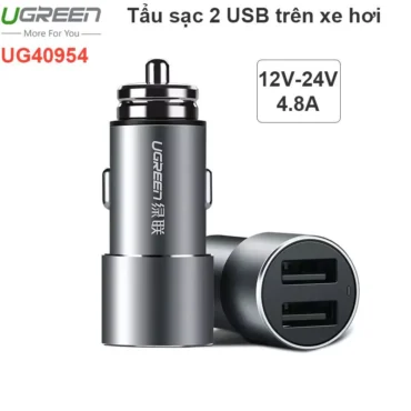 Tẩu sạc xe hơi 12V 24V ra 2 cổng USB 5V cho Điện thoại Máy tính bảng  Ugreen 40954 - Phụ Kiện Điện Tử Việt Nam