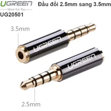 Đầu chuyển đổi 2.5mm sang 3.5mm Ugreen mạ vàng 24K 20501 - Phụ Kiện Điện Tử Việt Nam