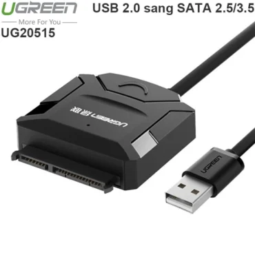 USB 2.0 ra SATA - có cấp nguồn 12V2A Dùng cho ổ cứng 2.5 3.5 inches UGREEN 20215 - Phụ Kiện Điện Tử Việt Nam