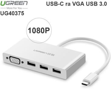 USB-C ra VGA 1080P+ 3 cổng USB 3.0 UGREEN 40375 - Phụ Kiện Điện Tử Việt Nam