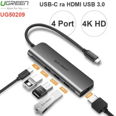 Bộ chuyển USB-C ra HDMI + Hub 3 USB 3.0 + USB-C PD UGREEN 50209 - Phụ Kiện Điện Tử Việt Nam
