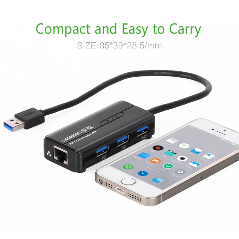 Bộ chia USB 3.0 3 cổng + LAN RJ45 10/100Mbps Ugreen 20266 - Phụ Kiện Điện Tử Việt Nam
