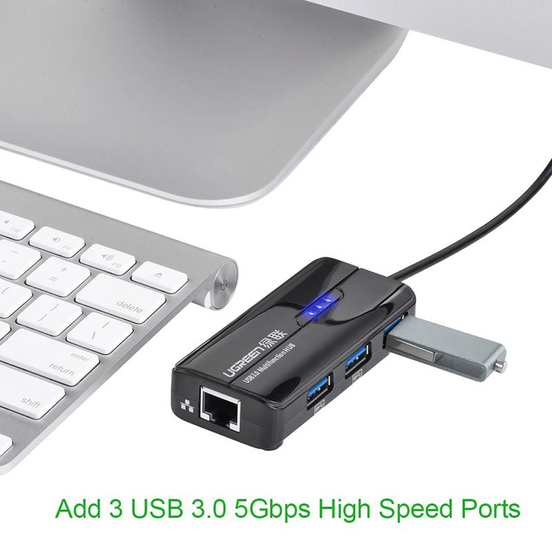 Bộ chia USB 3.0 3 cổng + LAN RJ45 10/100Mbps Ugreen 20266 - Phụ Kiện Điện Tử Việt Nam