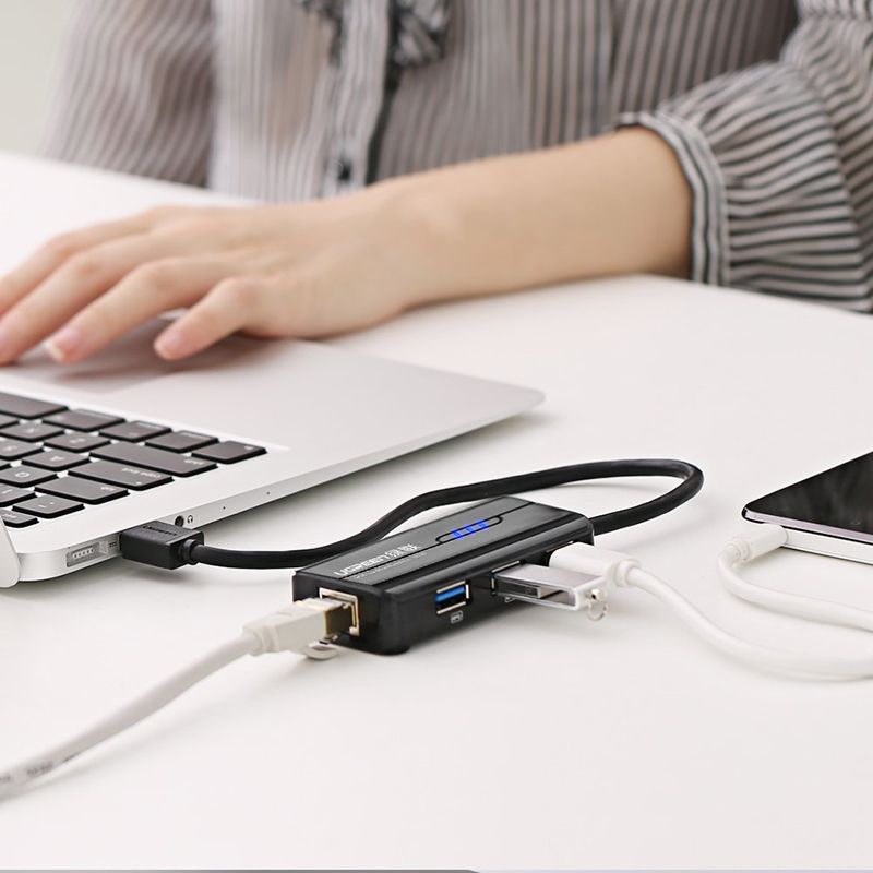 Bộ chia USB 3.0 3 cổng + LAN RJ45 10/100Mbps Ugreen 20266 - Phụ Kiện Điện Tử Việt Nam