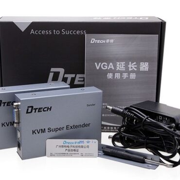 Bộ chuyển đổi VGA, USB sang cáp mạng CAT5E, 6-100M Dtech DT-7044 - Phụ Kiện Điện Tử Việt Nam