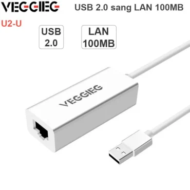 USB 2.0 sang LAN RJ45 100Mbps - Card mạng cắm cổng USB 100Mbps Veggieg U2-U - Phụ Kiện Điện Tử Việt Nam
