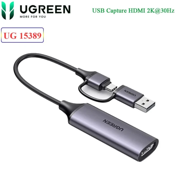 Cáp chuyển đổi Camera thành Webcam HDMI 4K@30Hz Ugreen 15389