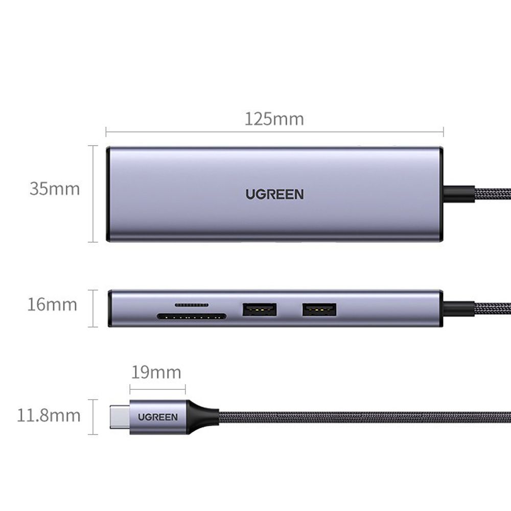 Bộ chuyển USB type C ra HDMI USB RJ45 thẻ nhớ 7 trong 1 Ugreen 60515 CM512 - Phụ Kiện Điện Tử Việt Nam