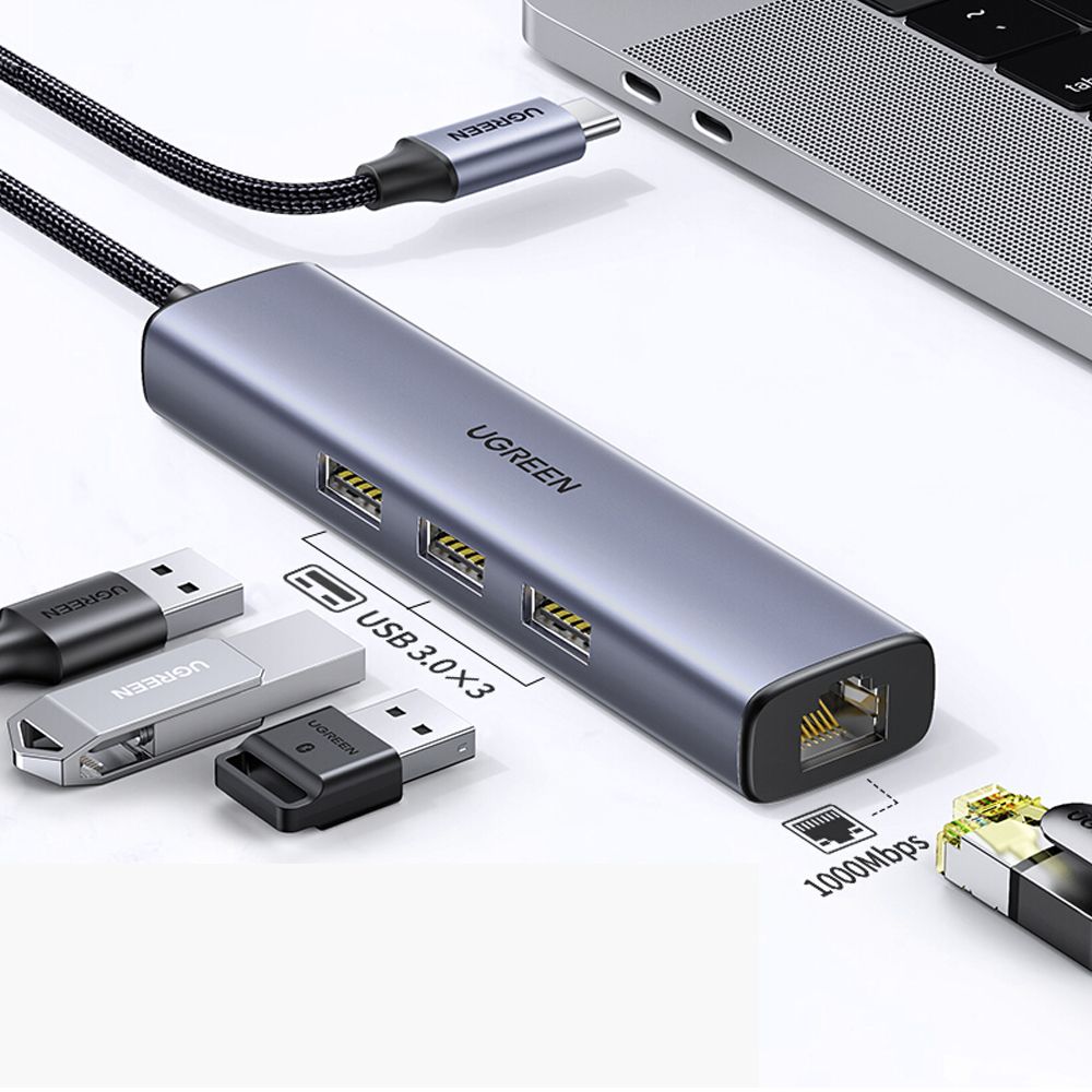 Bộ chia USB type C ra 3 cổng USB 3.0 1 cổng lan gigabit Ugreen 20920 - Phụ Kiện Điện Tử Việt Nam