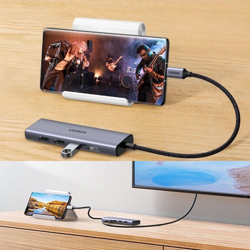 Bộ chuyển USB type C ra HDMI 4K@60Hz 3 USB 3.0 đọc thẻ nhớ Ugreen CM511 60383 - Phụ Kiện Điện Tử Việt Nam