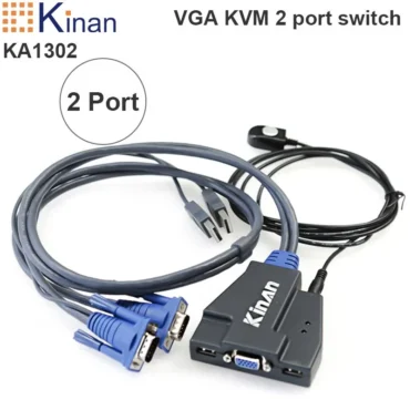 KVM switch 2 port VGA dạng cáp Kinan KA1302 - Phụ Kiện Điện Tử Việt Nam