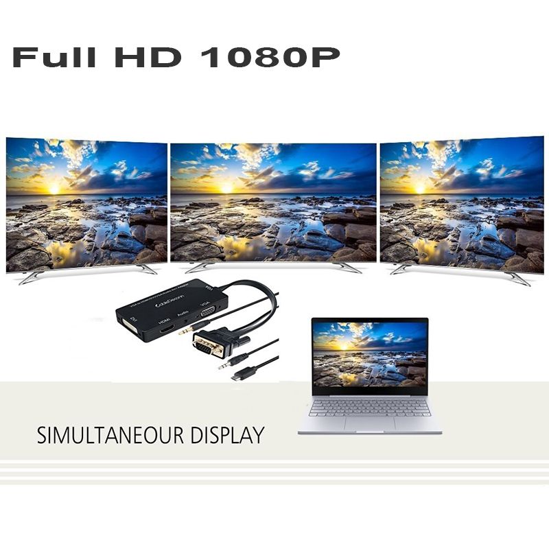 VGA + Audio ra HDMI-DVI-VGA có audio 3.5mm 25Cm CableDeconn - Phụ Kiện Điện Tử Việt Nam