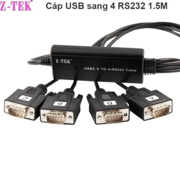 Cáp USB to 4 RS232 (USB to 4 com) Z-TEK ZE552A 1.8 mét - Phụ Kiện Điện Tử Việt Nam