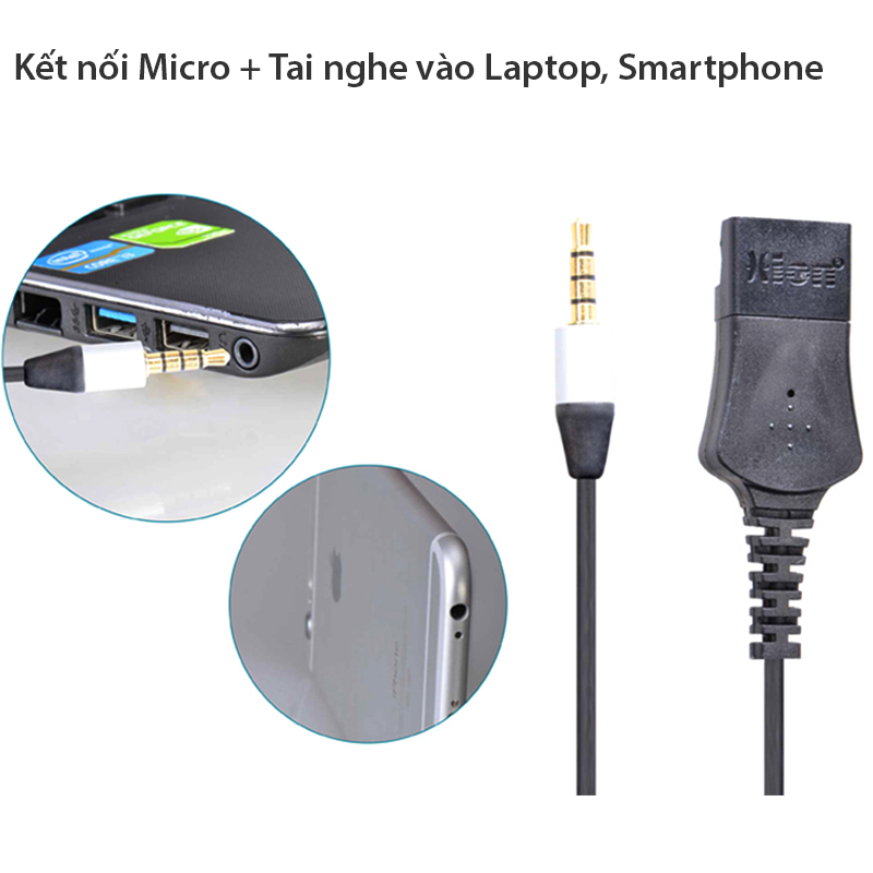 Cáp kết nối Micro + Tai nghe Hion - | Cáp chuyển đầu 3.5mm ra 4PIN cho Tai nghe Microphone Hion QD-B6.4 - Phụ Kiện Điện Tử Việt Nam