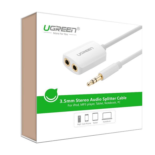 Cáp chia audio 1 ra 2 cổng 3.5mm dài 20cm Ugreen 10738 (vỏ nhựa) - Phụ Kiện Điện Tử Việt Nam