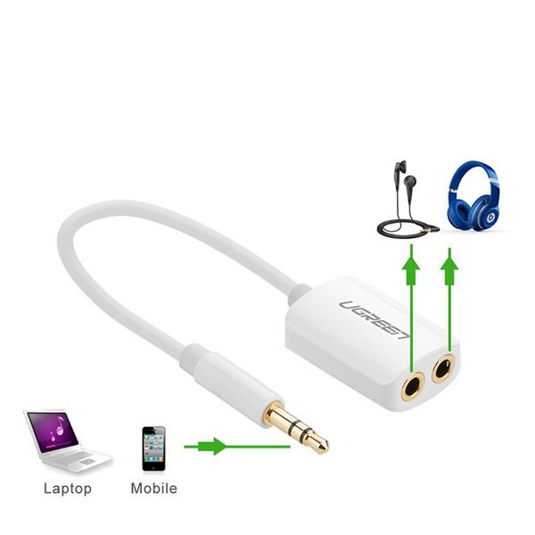 Cáp chia audio 1 ra 2 cổng 3.5mm dài 20cm Ugreen 10738 (vỏ nhựa) - Phụ Kiện Điện Tử Việt Nam