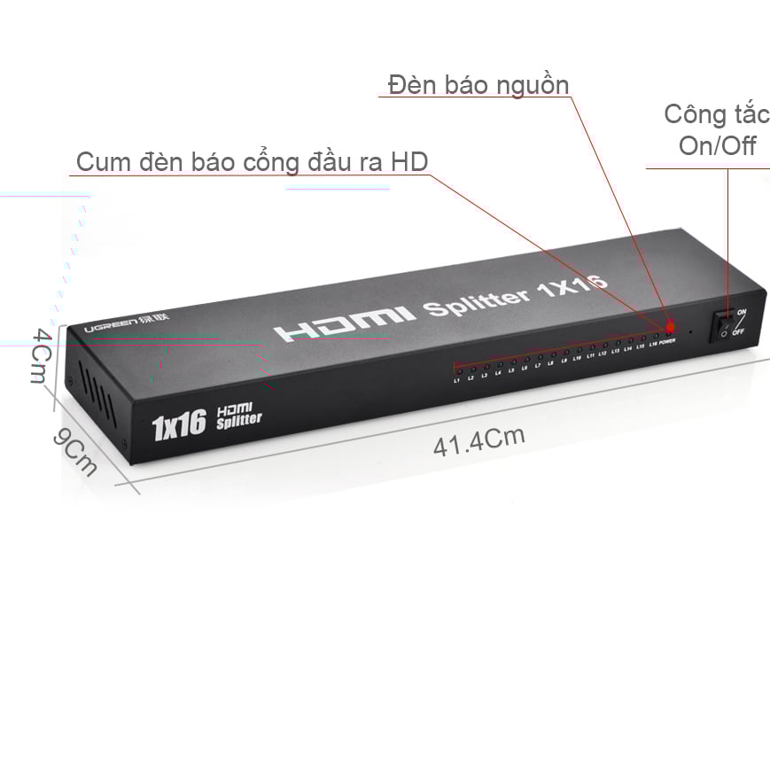 bo chia hdmi 1 ra 16 cong Ugreen 40218