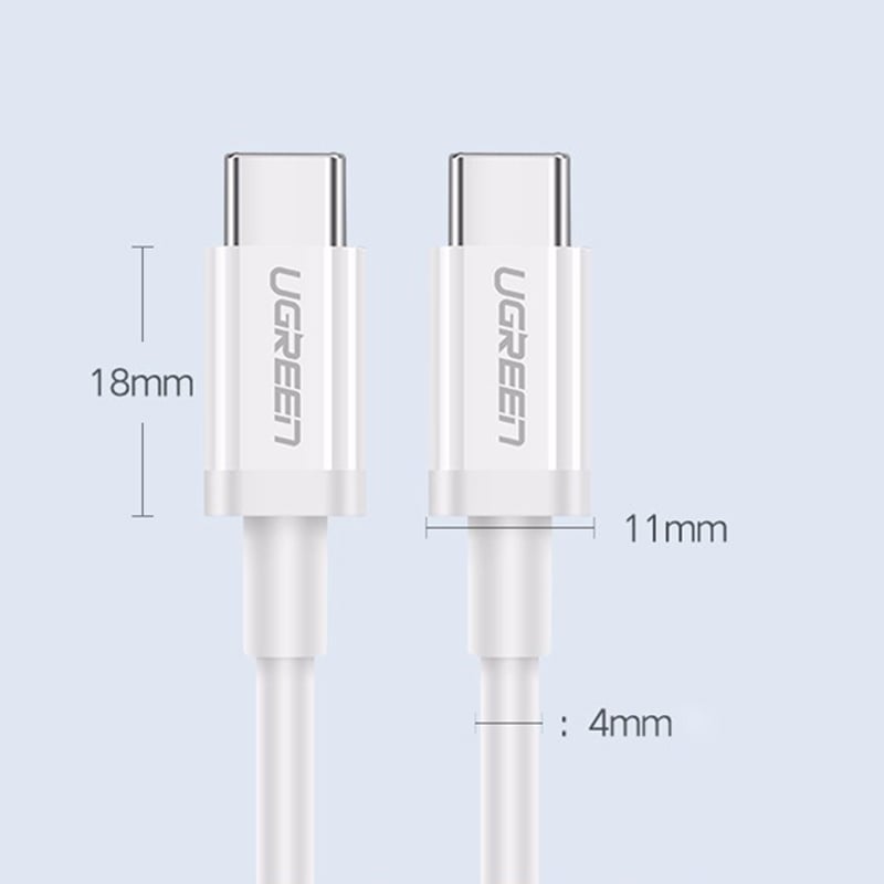 Cáp USB type-C sang USB type-C 2.0 sạc điện 3A PD60W Ugreen 0.5M-1M-1.5M-2M - Phụ Kiện Điện Tử Việt Nam