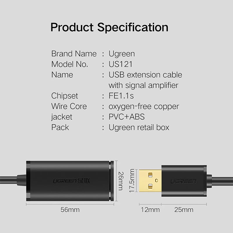 day cap usb noi dai ugreen