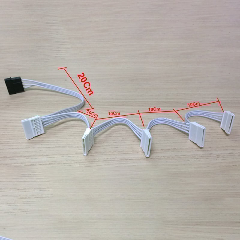 Cáp chia nguon IDE ATA Molex 4 pin ra 5 SATA