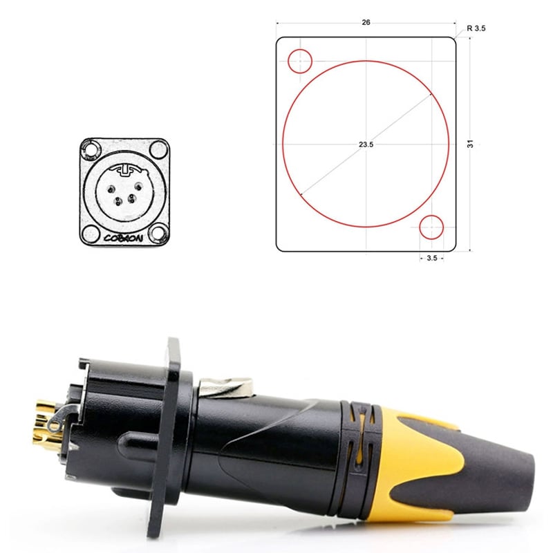 dau han jack xlr 4pin coraon Z-NC4MD-LX-B