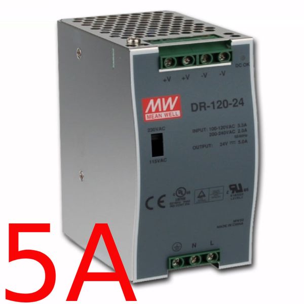 Nguồn DIN 120W công nghiệp 24V- 5A Meanwell DR-120-24 - Phụ Kiện Điện Tử Việt Nam