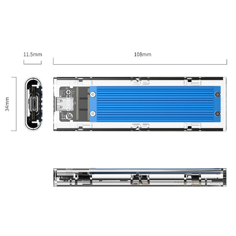hdd box m.2 nvme ssd gen 2 type-c 10gbps orico TCM2-C3