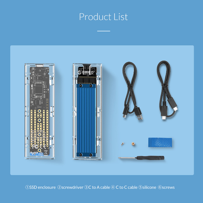 hdd box m.2 nvme ssd gen 2 type-c 10gbps orico TCM2-C3