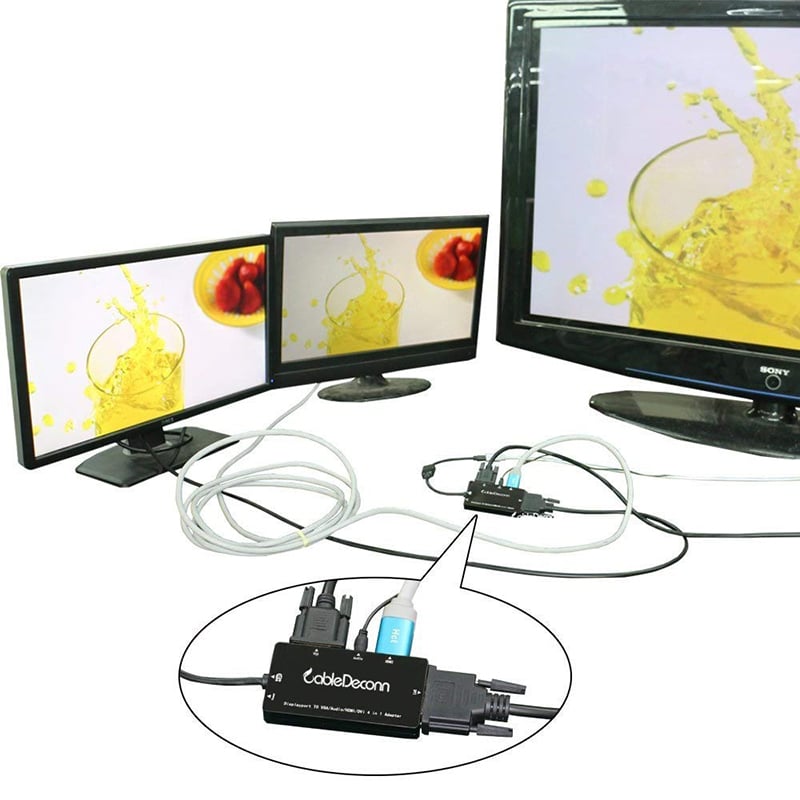 hdmi ra hdmi vga dvi audio 3.5mm cabledeconn