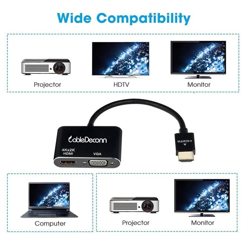 hdmi ra vga hdmi + audio cabledeconn
