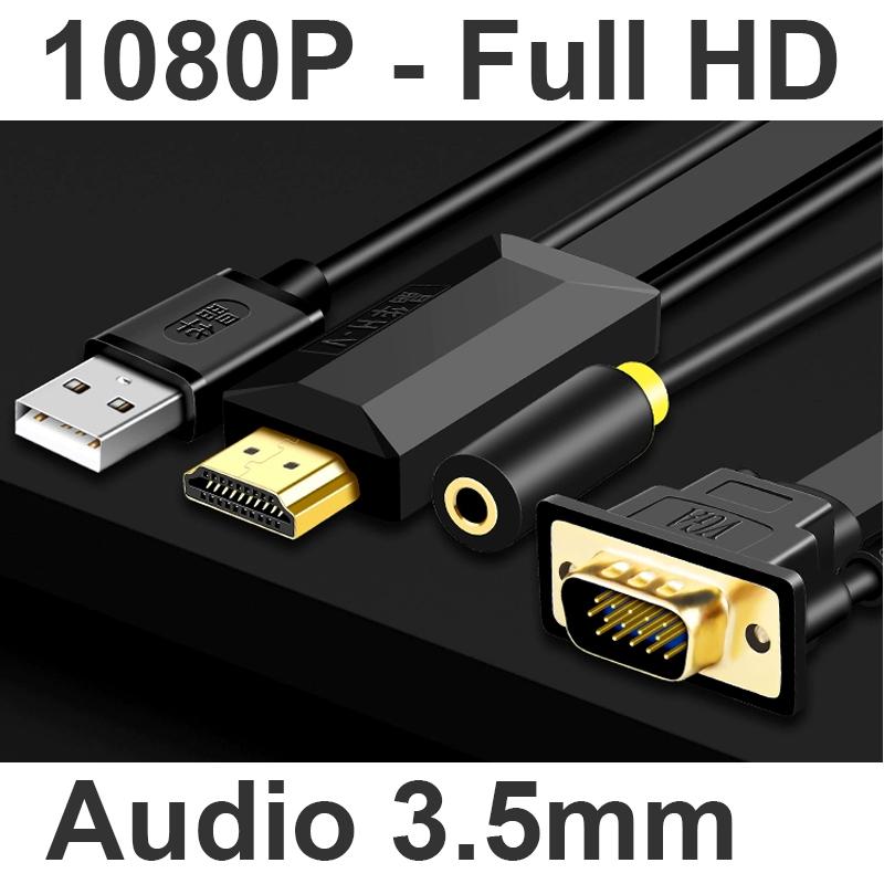 hdmi to vga + audio 2 met 3 met 5 met