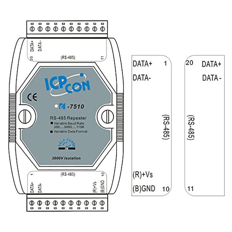 i-7510 repeater rs485 icpcon icpdas