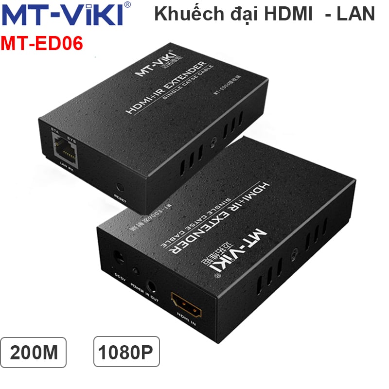 bo khuech dại hdmi qua day mang 100-200 met mt-viki mt-ed06