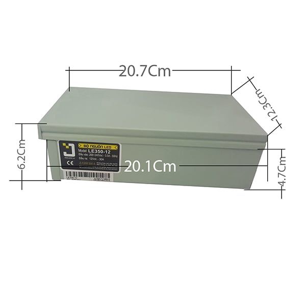 Kích thước Bộ nguồn 12V30A JETEK