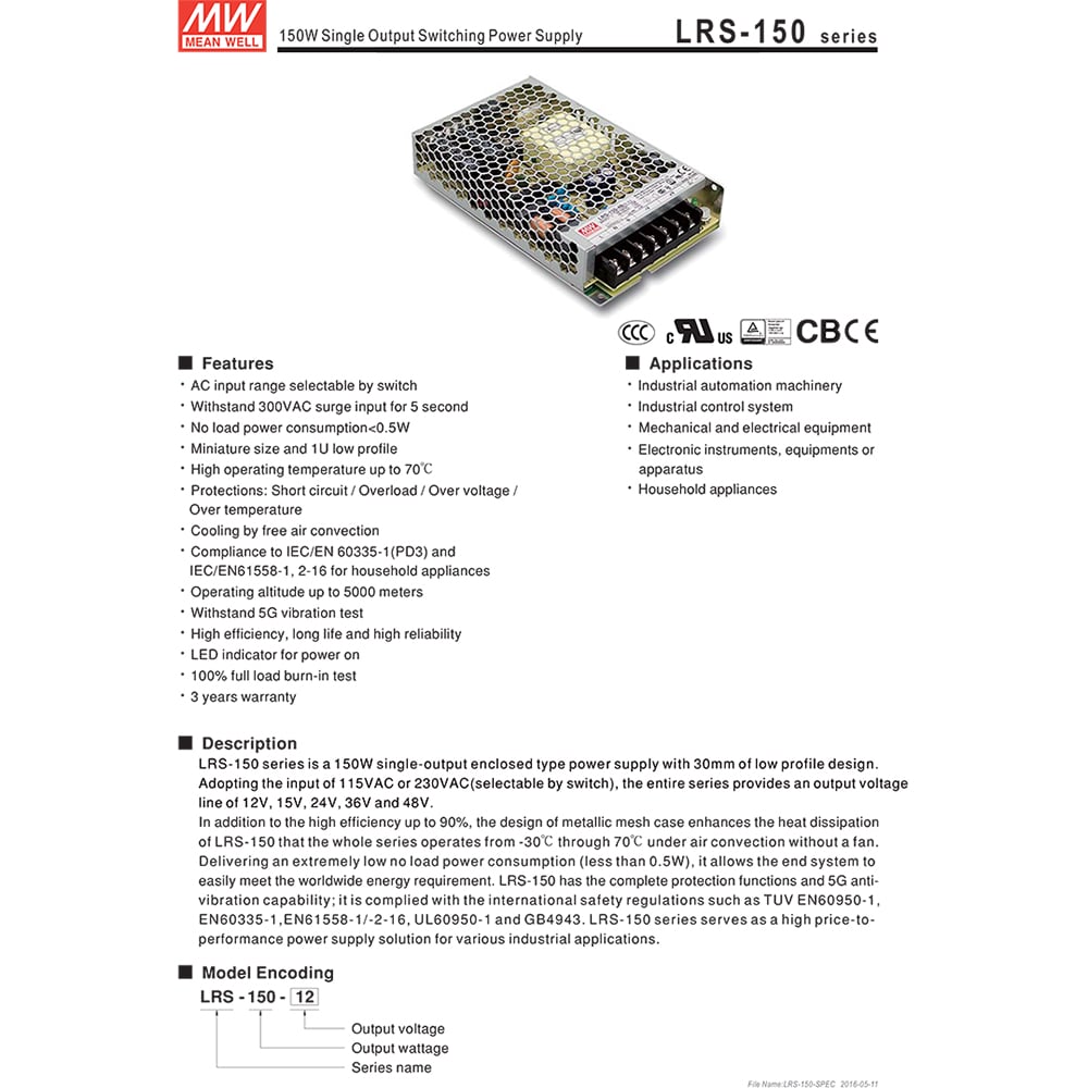meanwell lrs-150-24