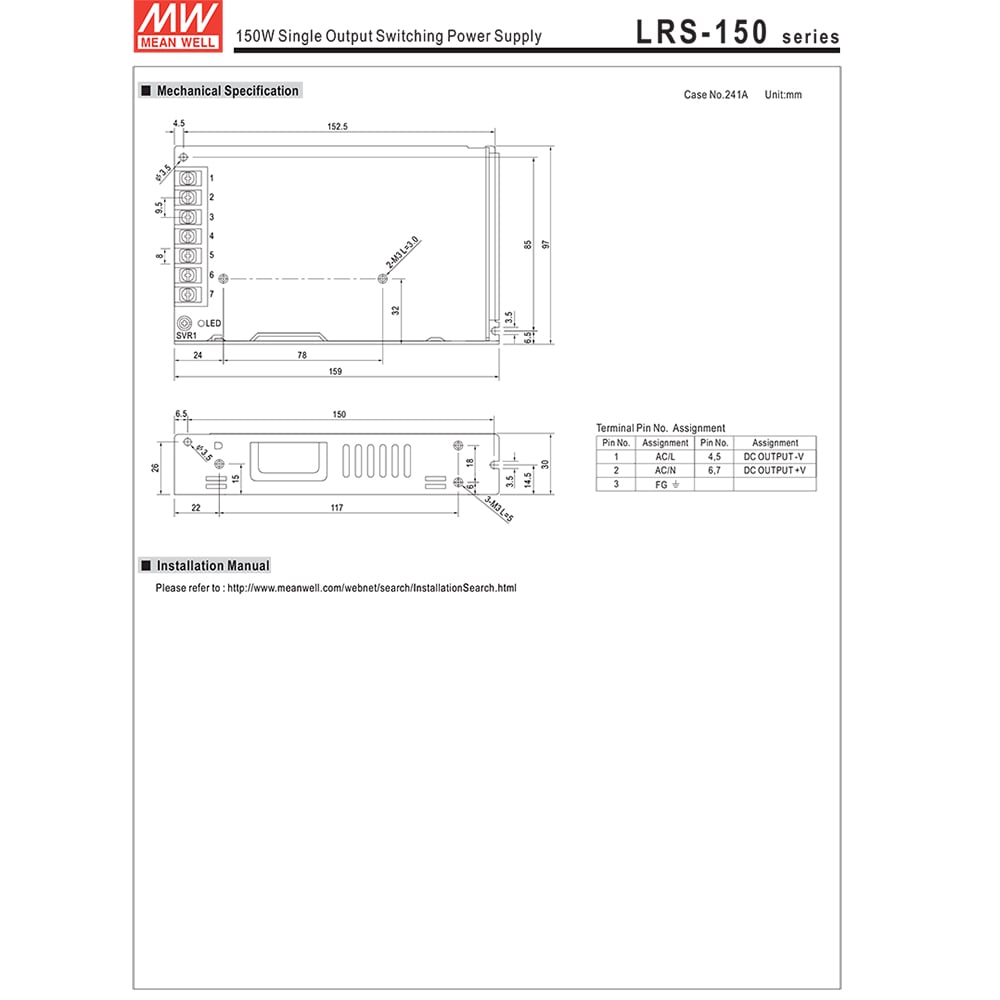 meanwell lrs-150-24
