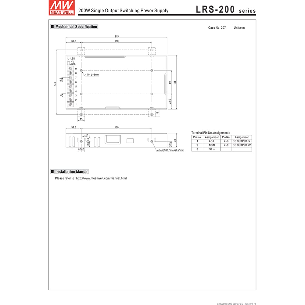 meanwell lrs-200-24
