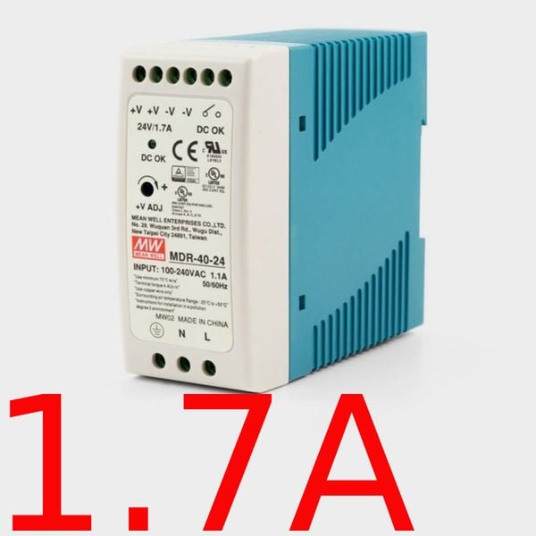 Nguồn DIN công nghiệp 40W 24V- 1.7A Meanwell MDR-40-24 - Phụ Kiện Điện Tử Việt Nam