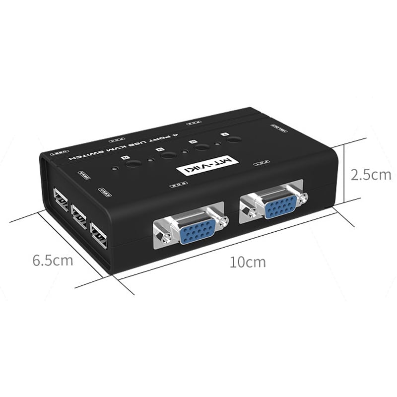 Auto KVM Switch VGA USB 4 port -chuyển mạch 4 CPU ra 1 màn hình VGA kèm cáp MT-VIKI MT-460KL - Phụ Kiện Điện Tử Việt Nam