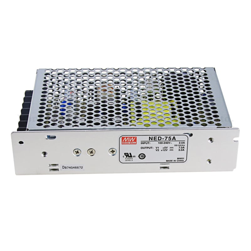 Nguồn DC LED 2 trong 1 12V 5V Meanwell NED-75A