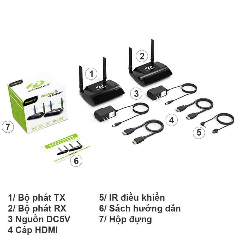 bo phat hdmi khong day 150 met pakite pat-590