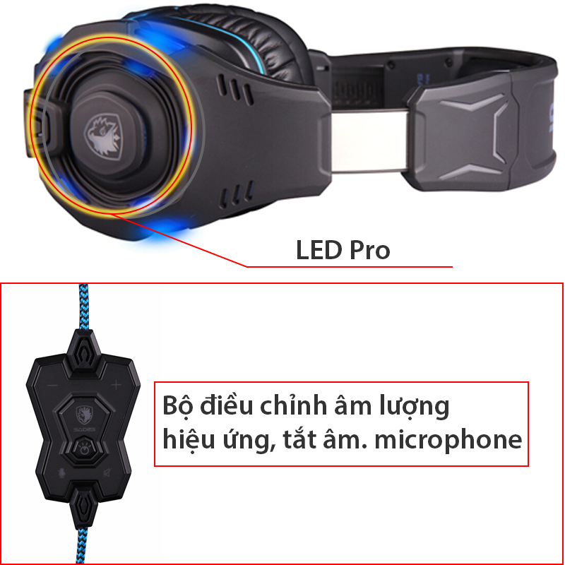 tai nghe cam cong usb sades sa-907
