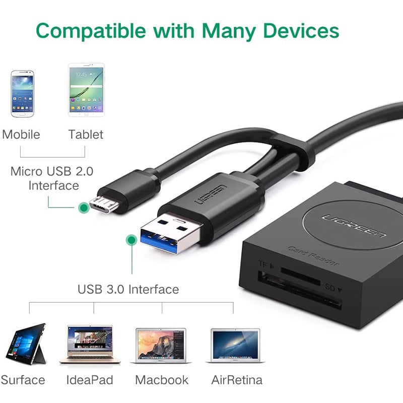 dau doc the nho usb 3.0 micro usb otg ugreen 20203