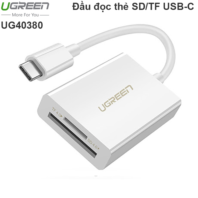 dau doc the nho sd tf micro sd cong usb-c ugreen 40380