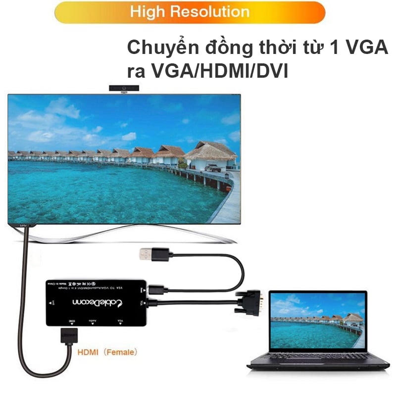 vga sang hdmi dvi vga audio cabledeconn