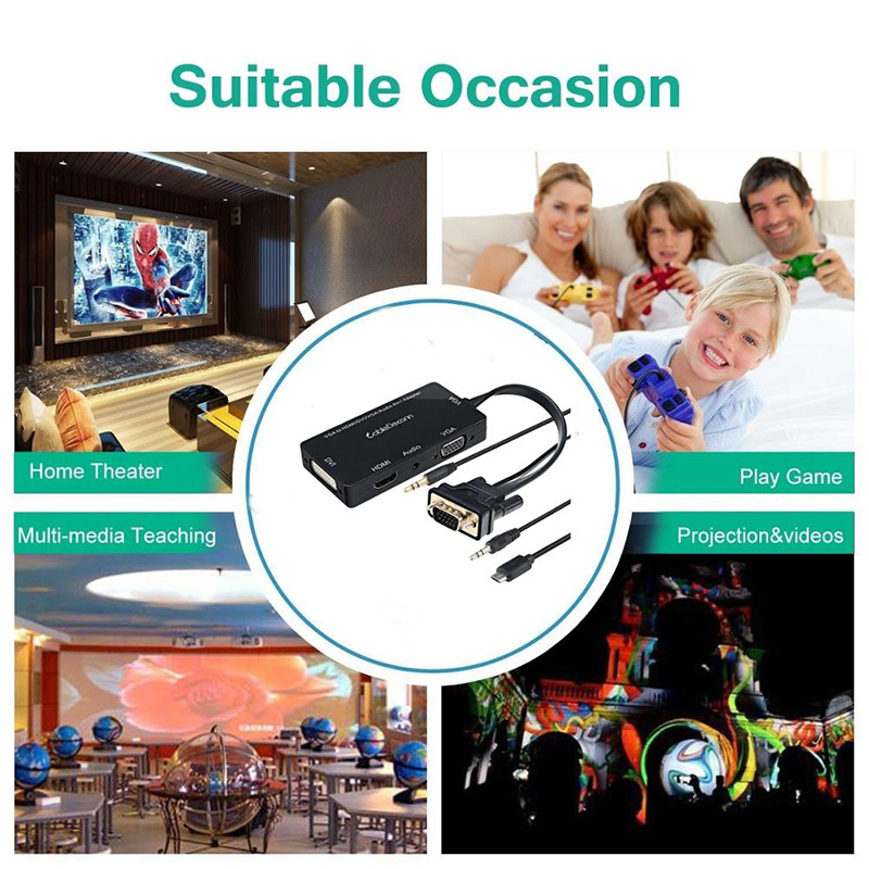 vga sang hdmi dvi vga audio cabledeconn