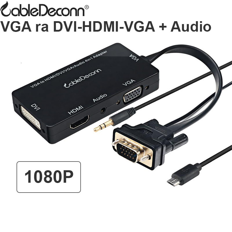 vga sang hdmi dvi vga audio cabledeconn