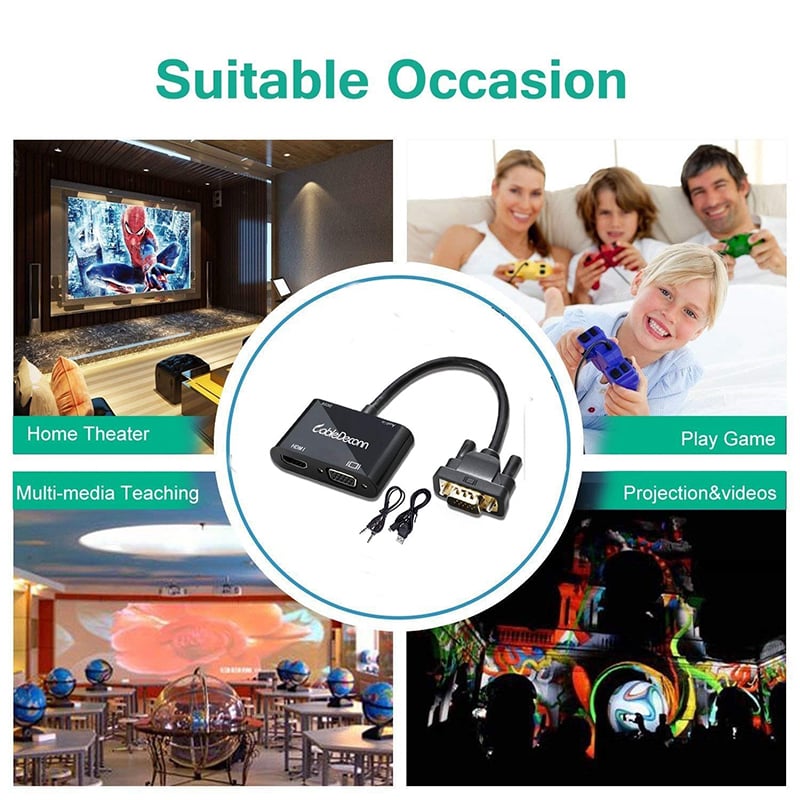 vga ra hdmi ra vga audio 3.5mm cabledeconn